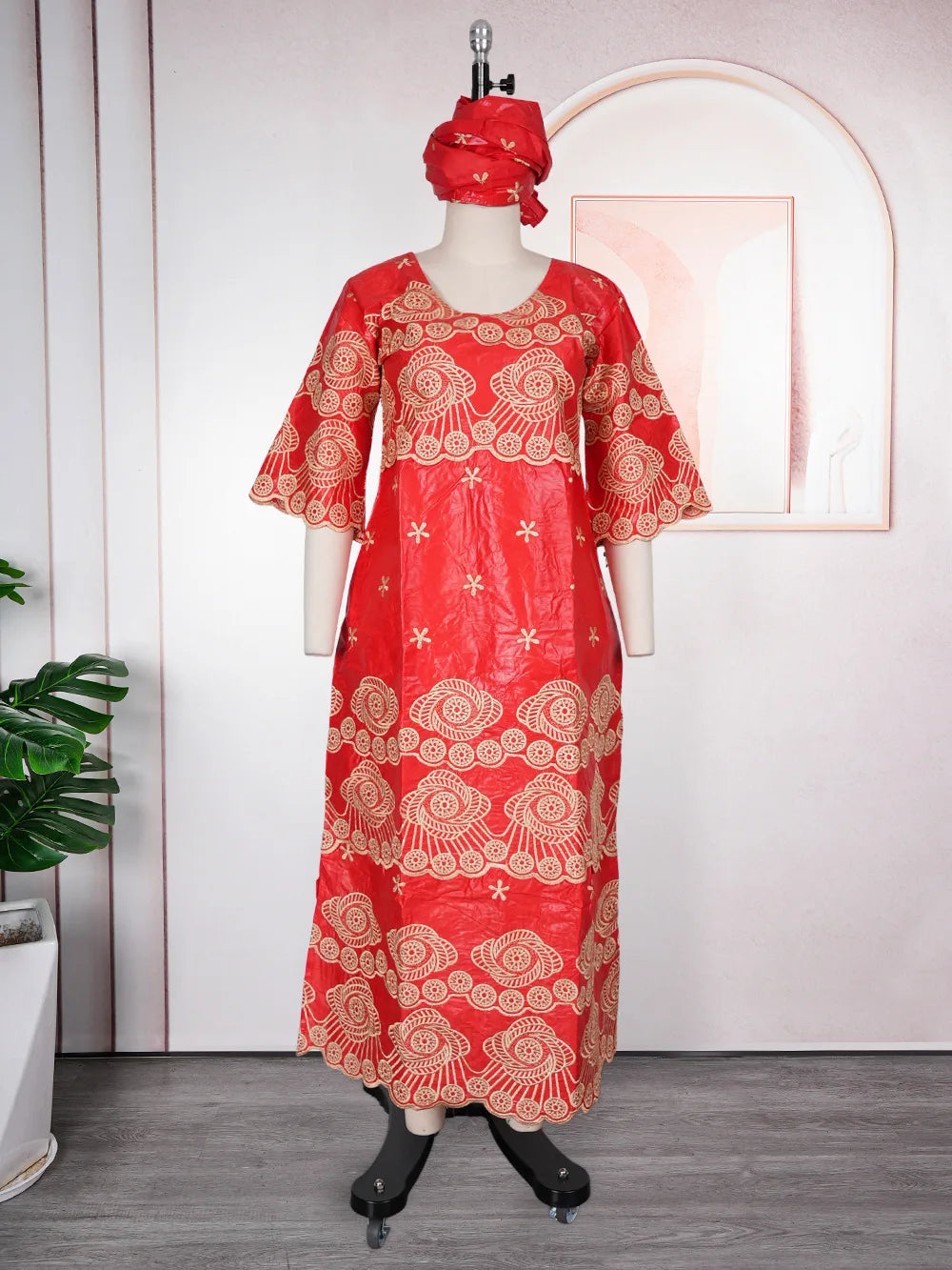 African Embroidery Middle East Plus Size Dashiki African Dress Abaya Women Dress Robe With Scarf