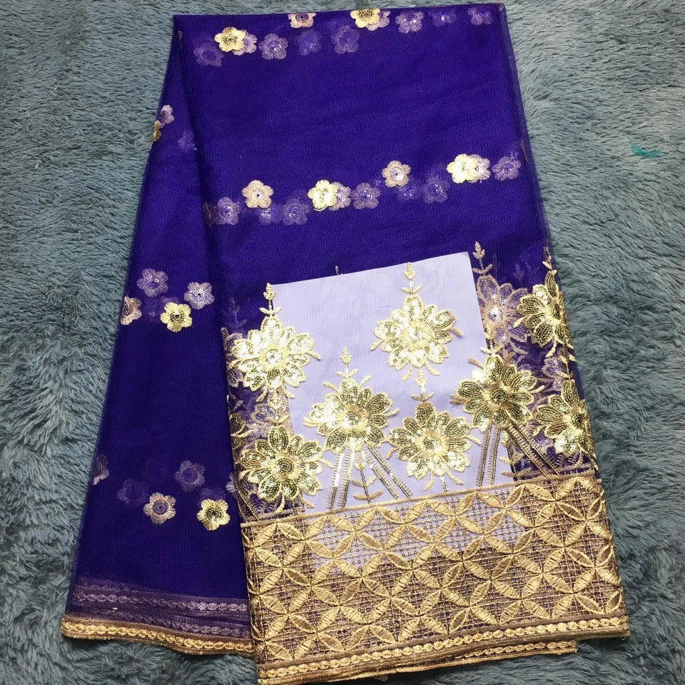 African Lace Fabric 2025 High Quality Lace Fabrics 5 Yards Sequins French Tulle Lace Nigerian Fabric for Sewing Dress M1941