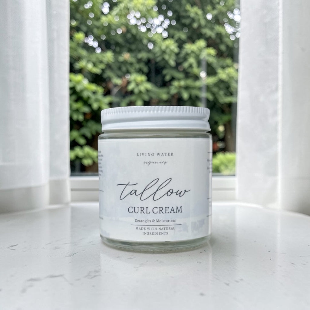 100% Grass Fed Tallow Curl Cream for Curly Hair (Promotes Repairing Damaged or Dry Hair)