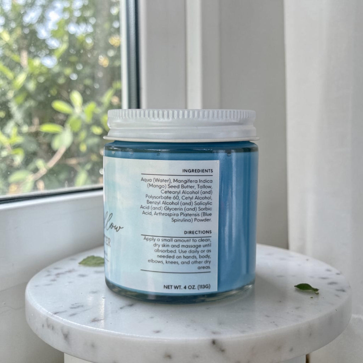 Blue Tallow Body Butter with Organic Blue Spirulina and Grass Fed Tallow