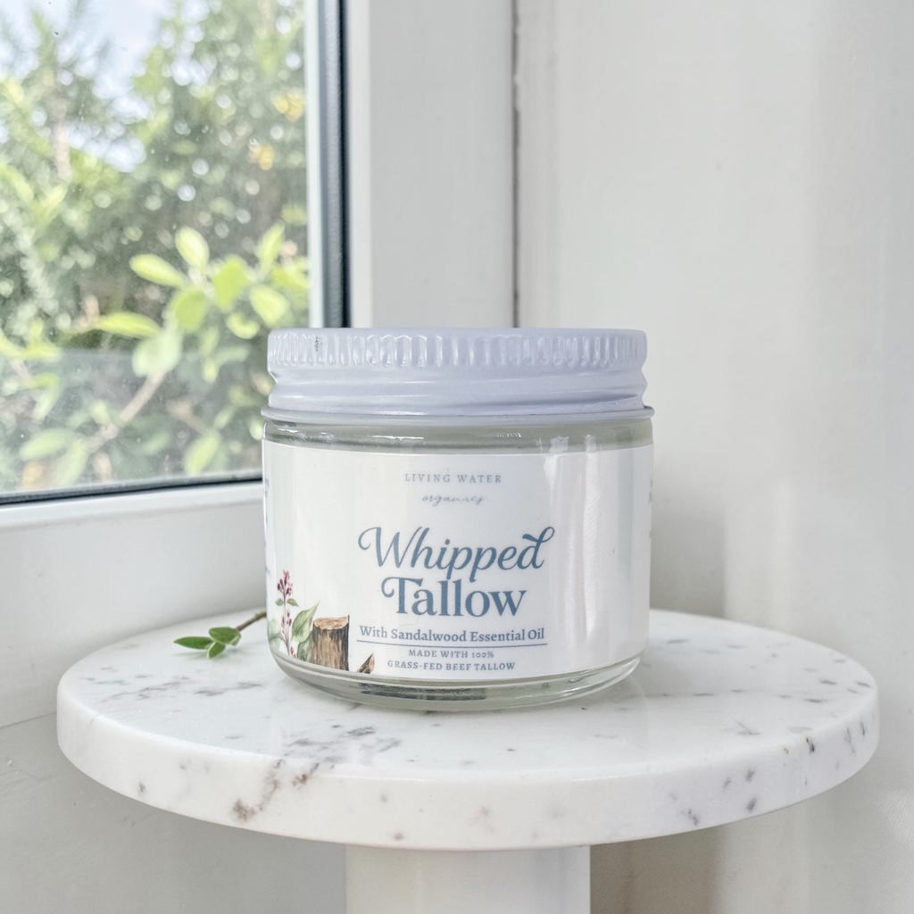 100% Grass Fed Whipped Tallow for Face, Hair, and Skin, Natural Tallow