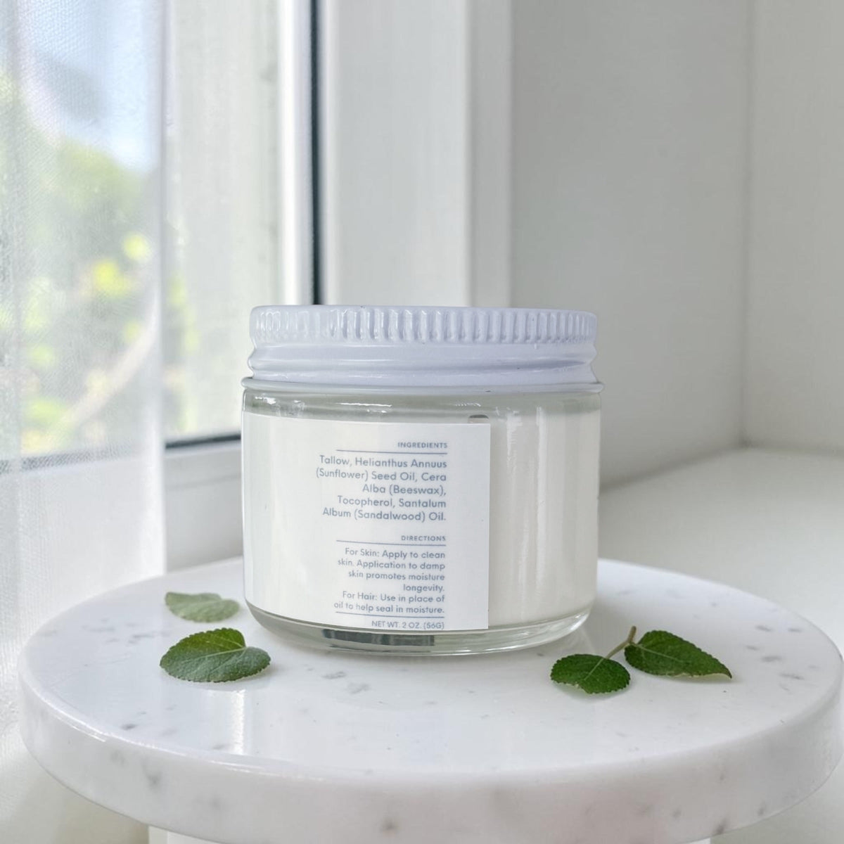 100% Grass Fed Whipped Tallow for Face, Hair, and Skin, Natural Tallow
