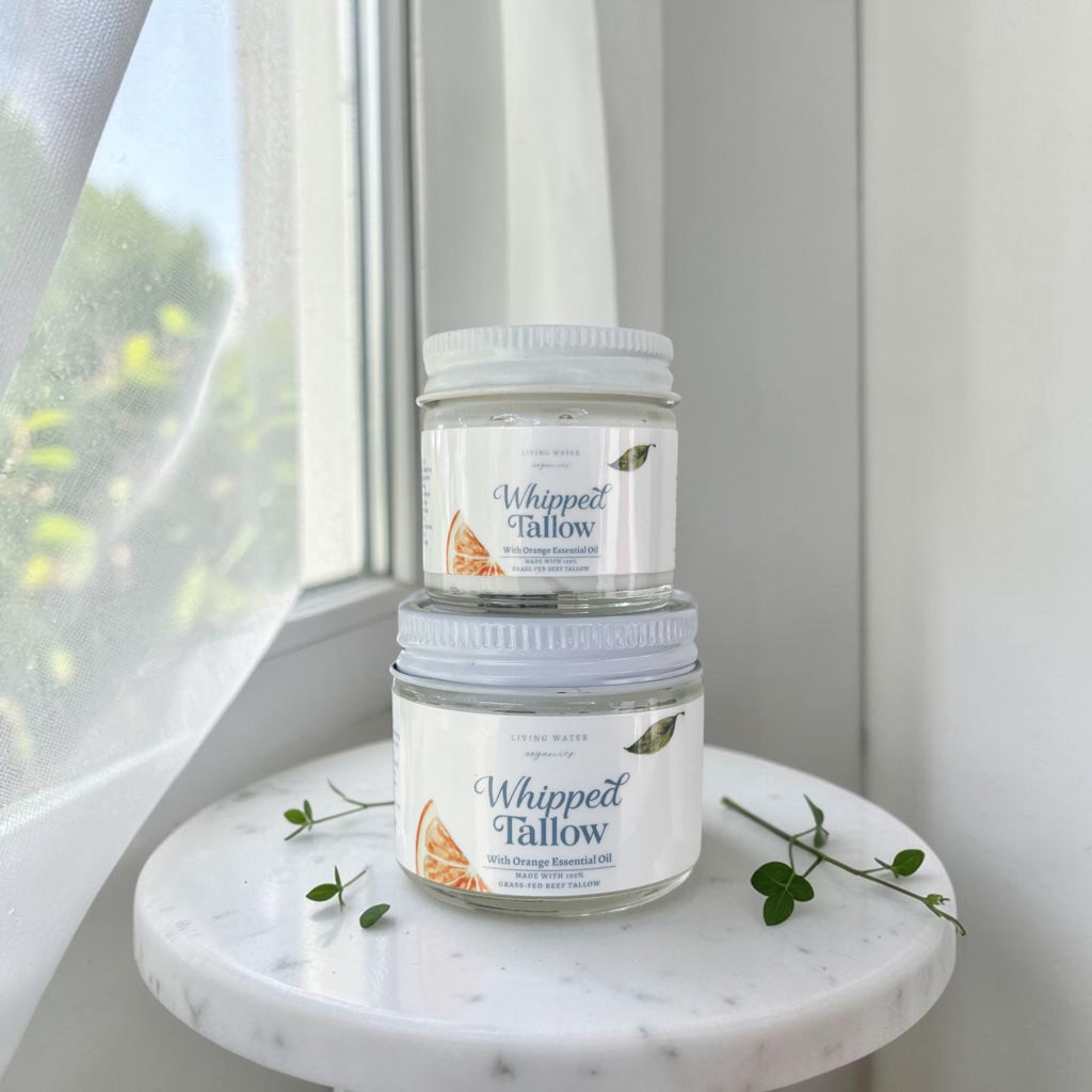 100% Grass Fed Whipped Tallow for Face, Hair, and Skin, Natural Tallow