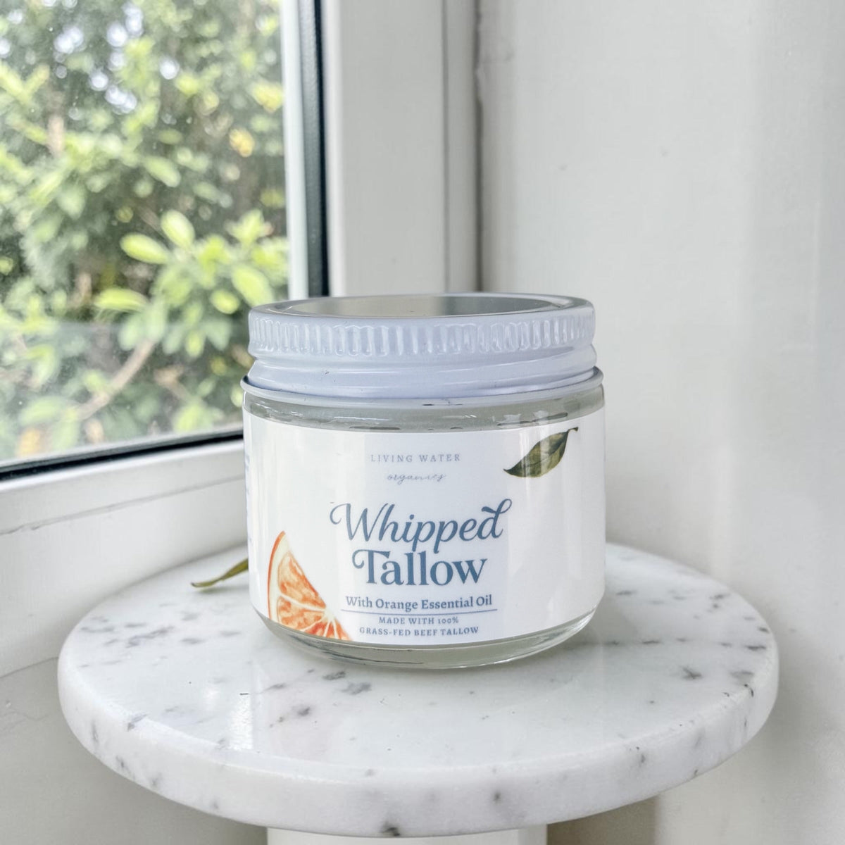 100% Grass Fed Whipped Tallow for Face, Hair, and Skin, Natural Tallow