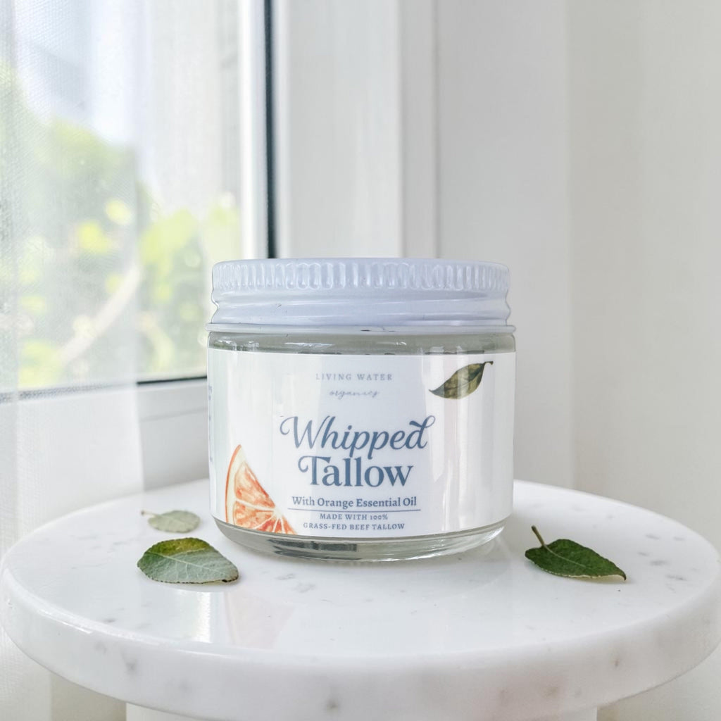 100% Grass Fed Whipped Tallow for Face, Hair, and Skin, Natural Tallow