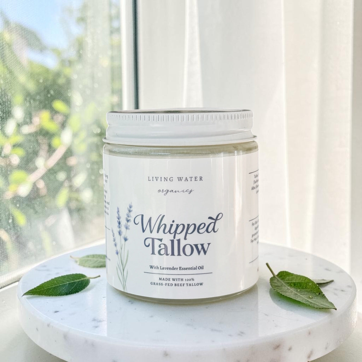 100% Grass Fed Whipped Tallow for Face, Hair, and Skin, Natural Tallow