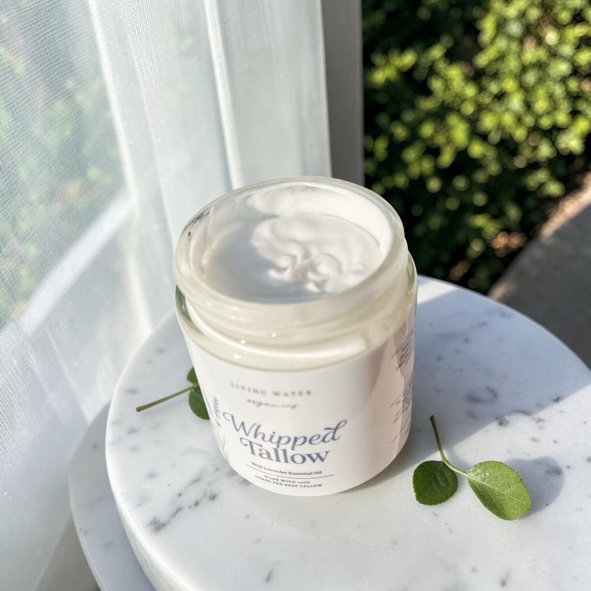 100% Grass Fed Whipped Tallow for Face, Hair, and Skin, Natural Tallow