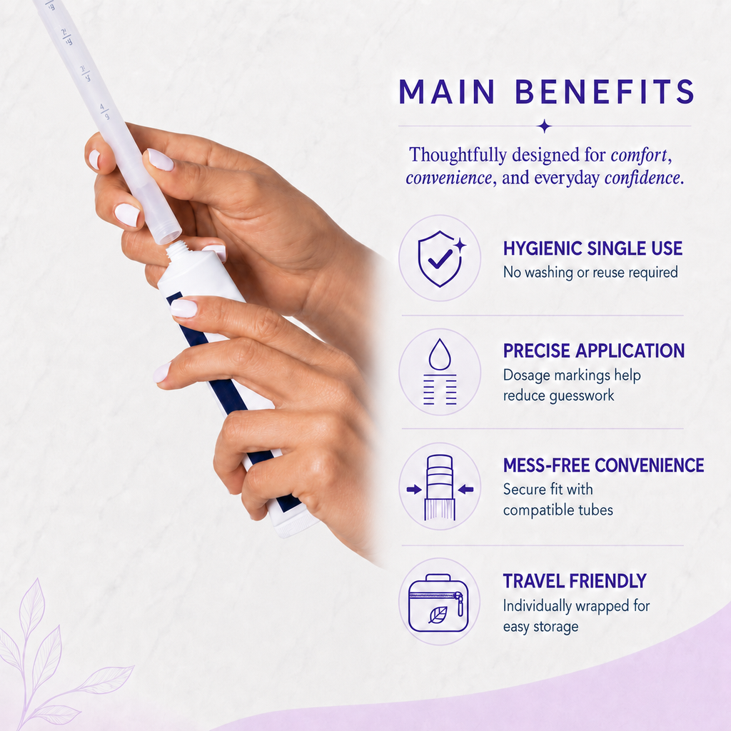 Seroflora Disposable Vaginal Cream Applicators, 30 Count, 0.5g–4g