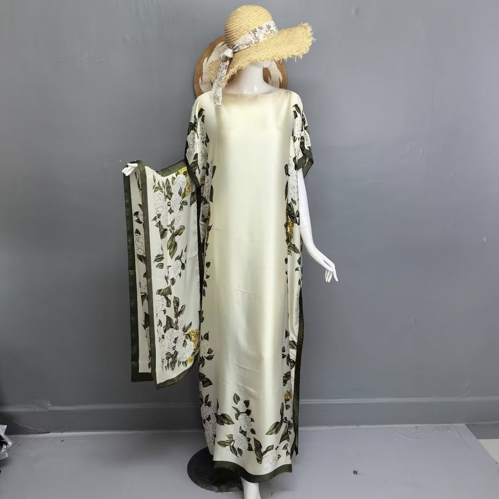 Source Manufacturer Hot-Selling Summer Long Dress African Robe 2024 Spring/Summer Sun Protection Shawl Plus-Size Two-Piece Set