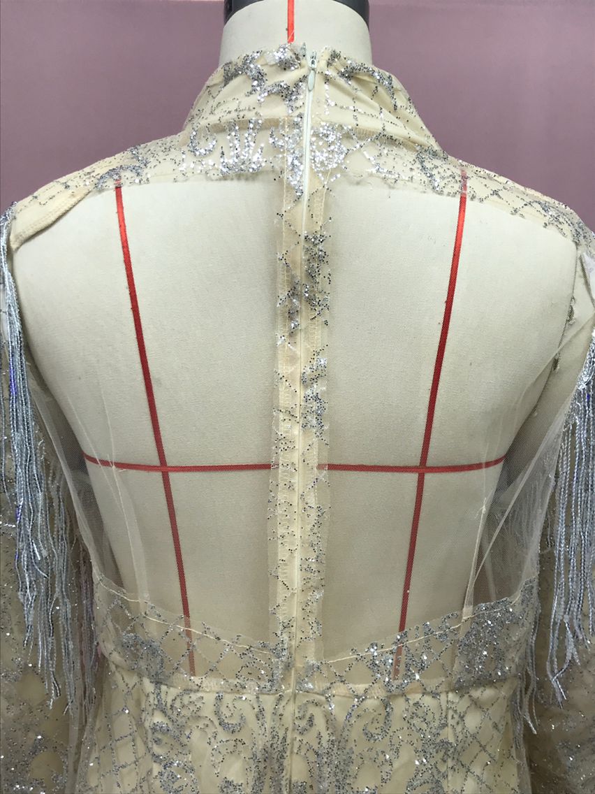 2025 New Summer Cross-Border Amazon European and American Clothing Dress with Gold Backless Transparent Cut Out Sexy Miniskirt