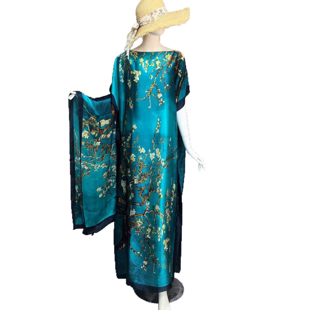 Source Manufacturer Hot-Selling Summer Long Dress African Robe 2024 Spring/Summer Sun Protection Shawl Plus-Size Two-Piece Set