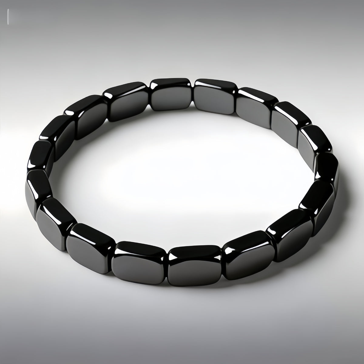 Cross-Border European and American Fashion Hot-Selling Hematite Black Gallstone Elastic Square Beaded Unisex Bracelet Jewelry Wholesale