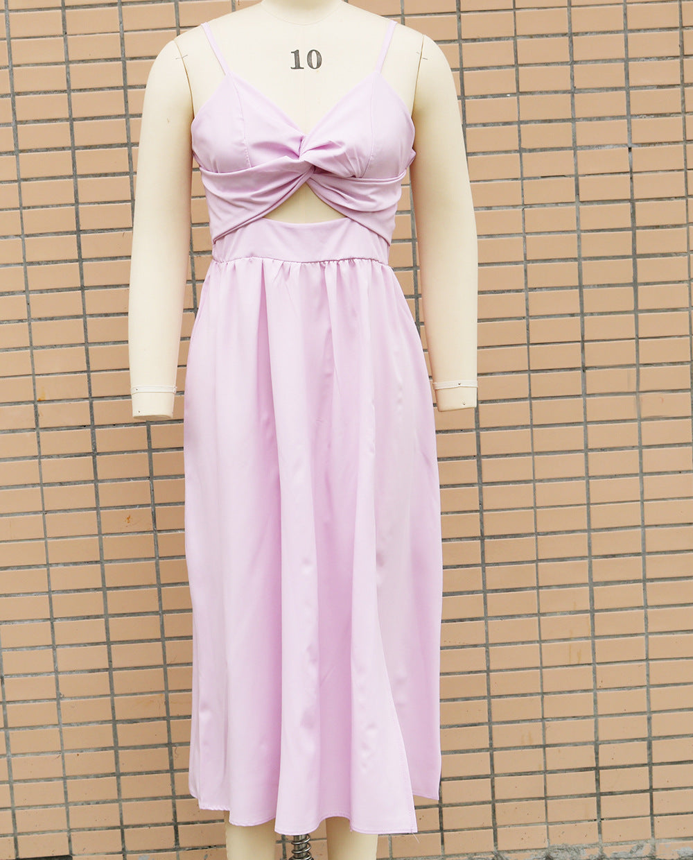 Europe and the United States cross-border foreign trade new women's Amazon suspenders V-neck large pendulum dress slim-fit backless mid-length dress