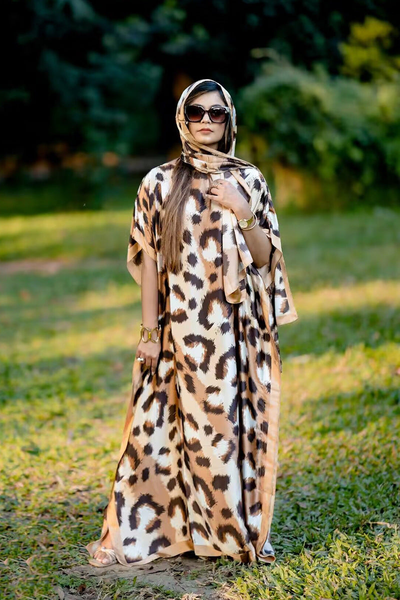 Source Manufacturer Hot-Selling Summer Long Dress African Robe 2024 Spring/Summer Sun Protection Shawl Plus-Size Two-Piece Set