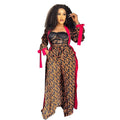 European and American African Digital Print Suit Cape Robe with Printed Loose Wide-Leg Pants and Belt Special Offer