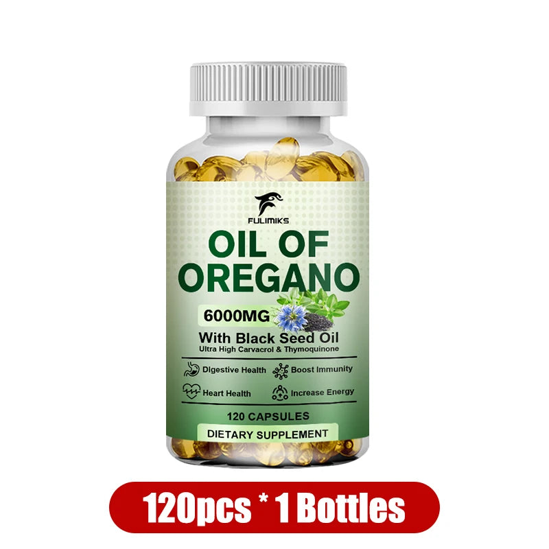 Buy 1 Get 1 Free! All-Natural Oil of Oregano Capsules, Immune Support, Digestive Health, Help Sustain Overall Well-Being