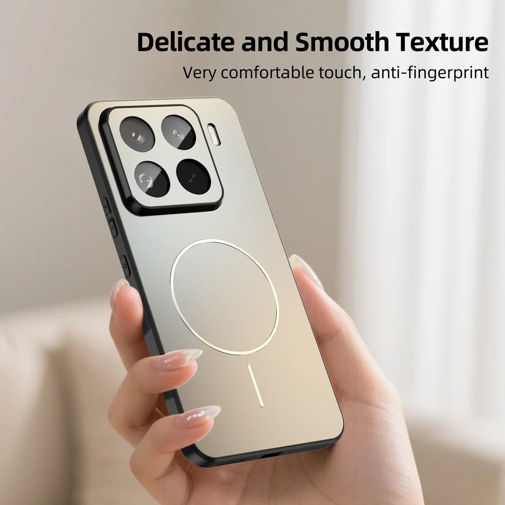 Luxury Matte For Magsafe Phone Case For Xiaomi 17 Pro Max 15 14 T POCO F7 Ultra Redmi K80 K70 K90 Pro Max Magnetic Charge Cover