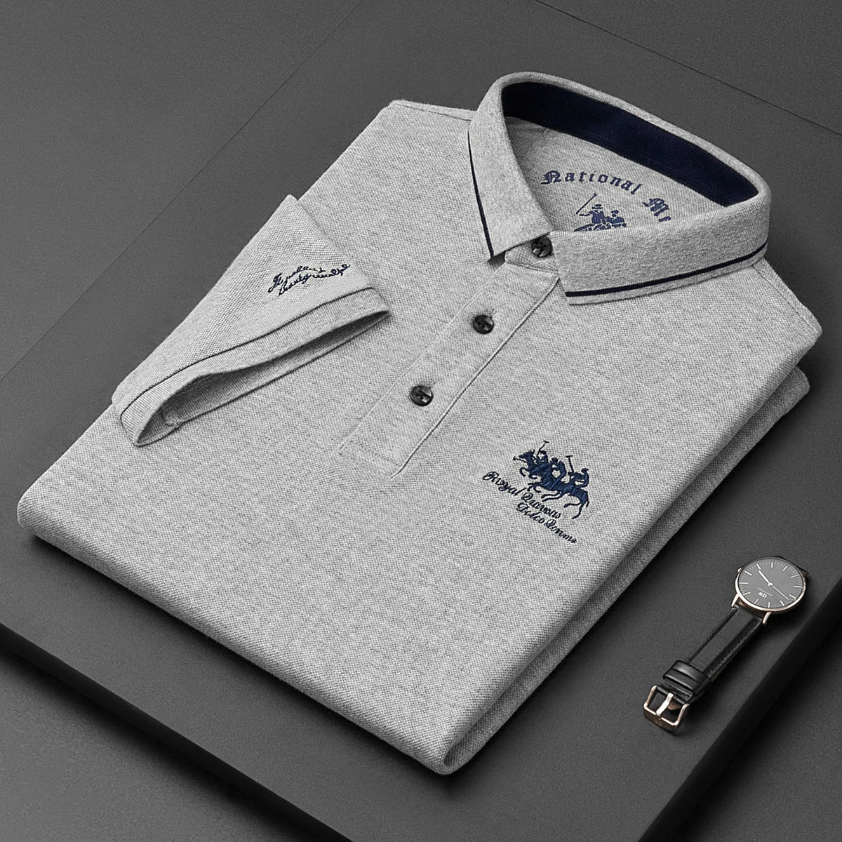 Brand embroidered cotton polo shirt men's high-end luxury top 2022 summer casual Lapel short sleeve T-shirt Korean fashion men's