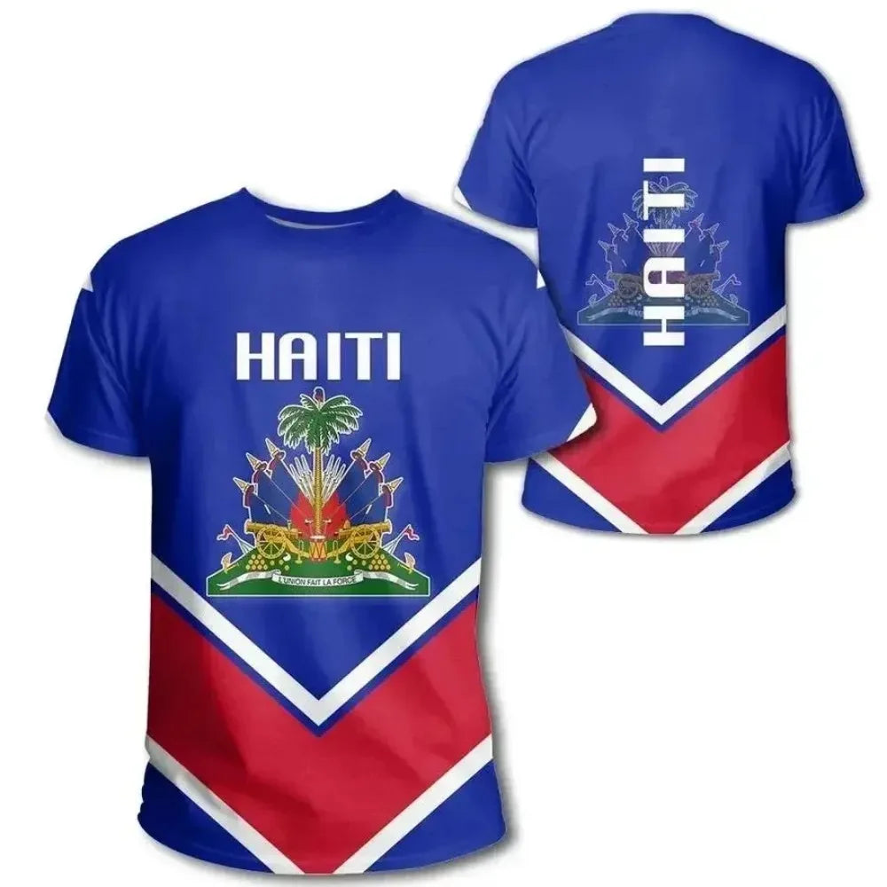 HAITI Island Flag 3D Print Sports Quick-dry Breathable Men Women T-shirt Football Jersey Team Training Short-sleeve Summer Top