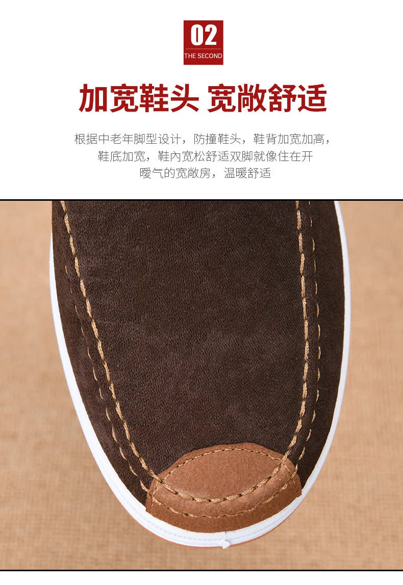 Winter Men Short Plush Warm Shoes Indoor Loafer Casual Suede New Suede Fur Black Cotton Platform Shoes Flats Platform Shoes