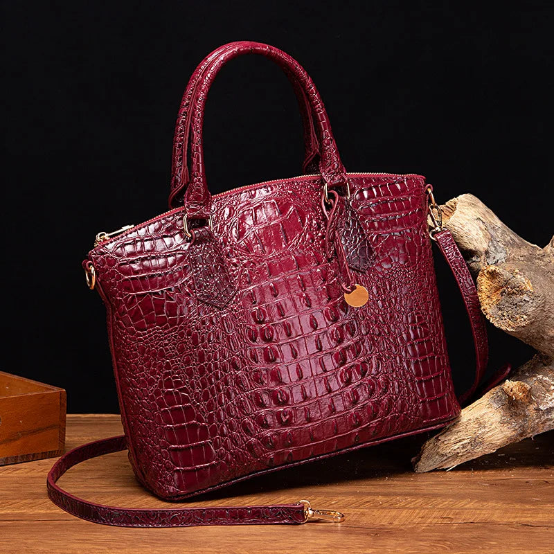 2025 Women's Crocodile Embossed Handbag Luxury Ombre Leather Purse Crossbody Shoulder Satchel Bag Gift