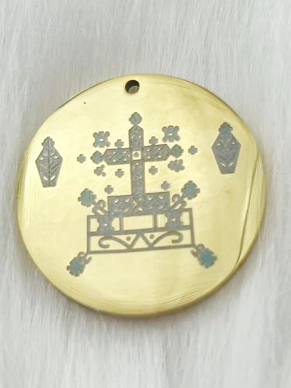 WOUWU Stainless Steel Jewelry Voodoo Veve Symbols Sigil Charm Vodou Lwa Loa Laser Engraving Amulet Talisman Pendant Necklace