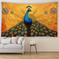 Peacock Oil Painting Tapestry Multi-Size Wall Hanging for Bedroom Dormitory Living Room Home Decor Background Cloth