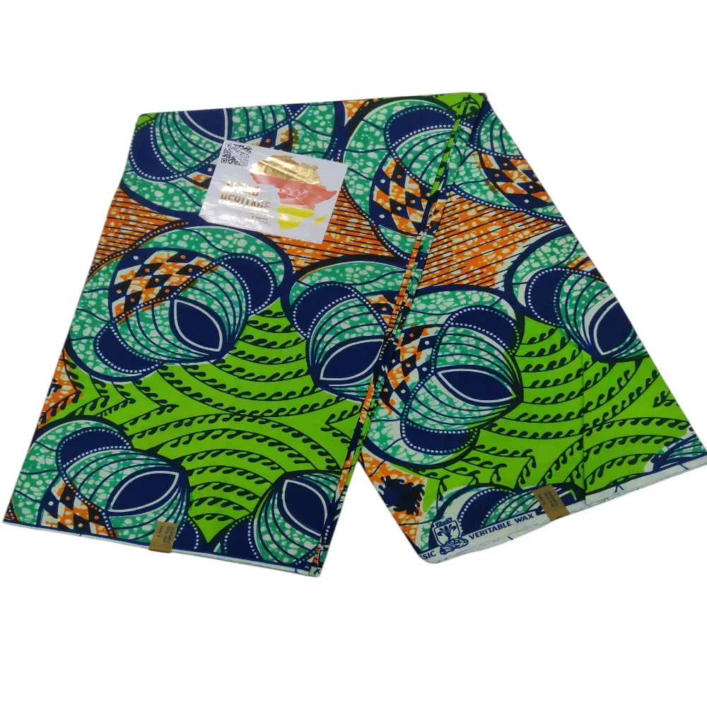 African Print Dobby Canvas Fabric 100% Cotton Breathable Eco-Friendly Anti-Bacteria Quick-Dry 6 Yards Apparel Home Decor Bag