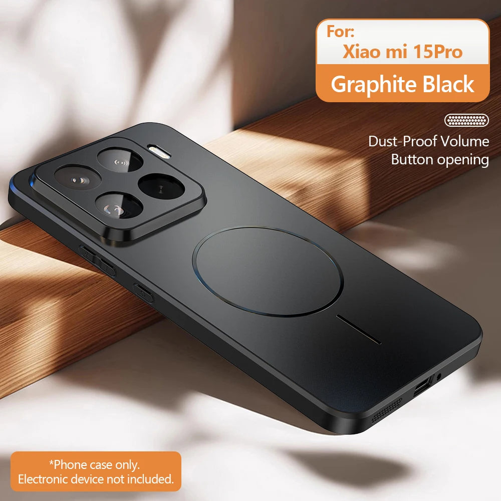 Luxury Matte For Magsafe Phone Case For Xiaomi 17 Pro Max 15 14 T POCO F7 Ultra Redmi K80 K70 K90 Pro Max Magnetic Charge Cover