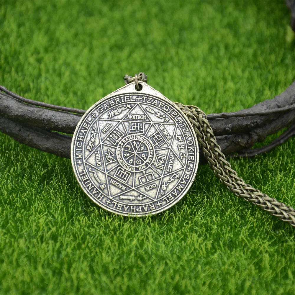 Seal Of Solomon Seven Archangel Saint Michael Sigil Pendant Necklace Men Kabbalah Amulet Talisman