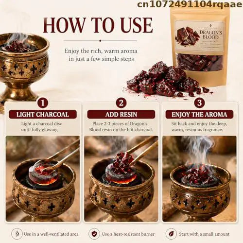 Natural Dragon's Blood Resin Incense Premium Aromatic Gum Resin For Meditation Rituals Aromatherapy Home Scent Decor