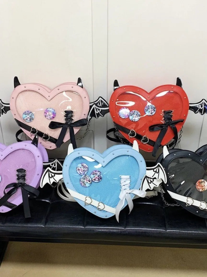 Original small appetite love pain bag y2k wind anime messenger bag small design girl shoulder bag