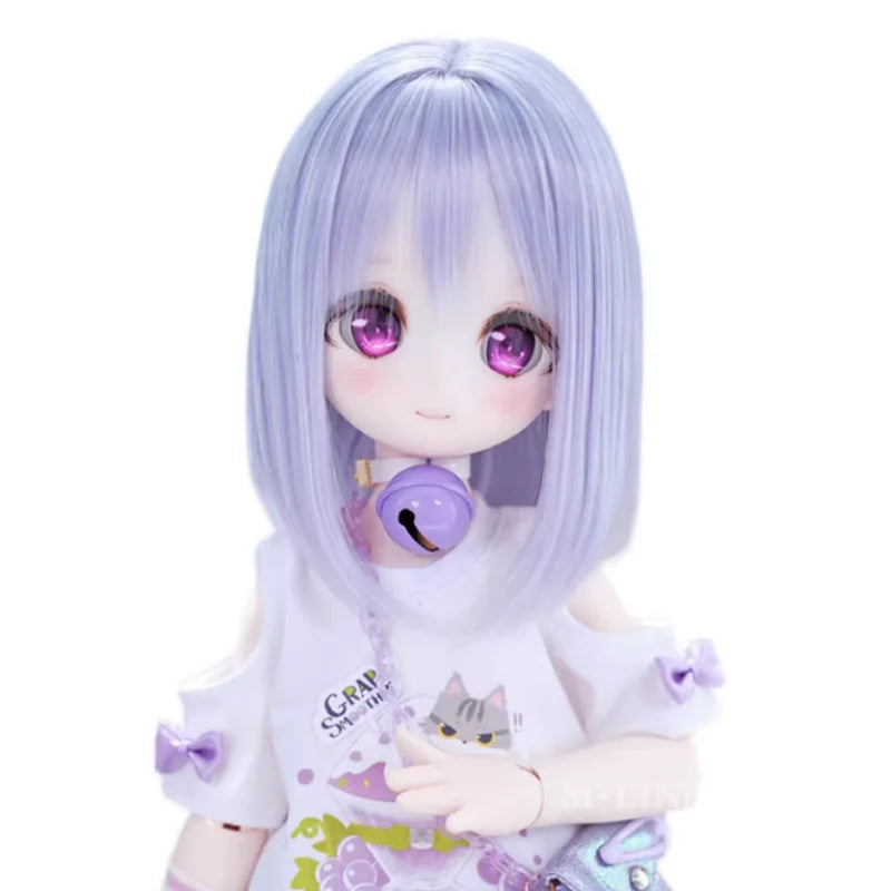 Wigs High Temperature Short Straight Hair For 1/3 1/4 MSD MDD Doll Hair Accessories Girls DIY Gift