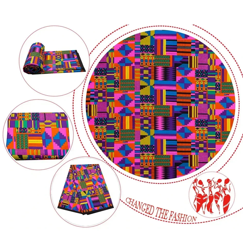 Ankara Prints African Dress Africa Prints Dimensions Handsewing Textile Veritable Wax Fan Pattern Vibrant Ankara Prints
