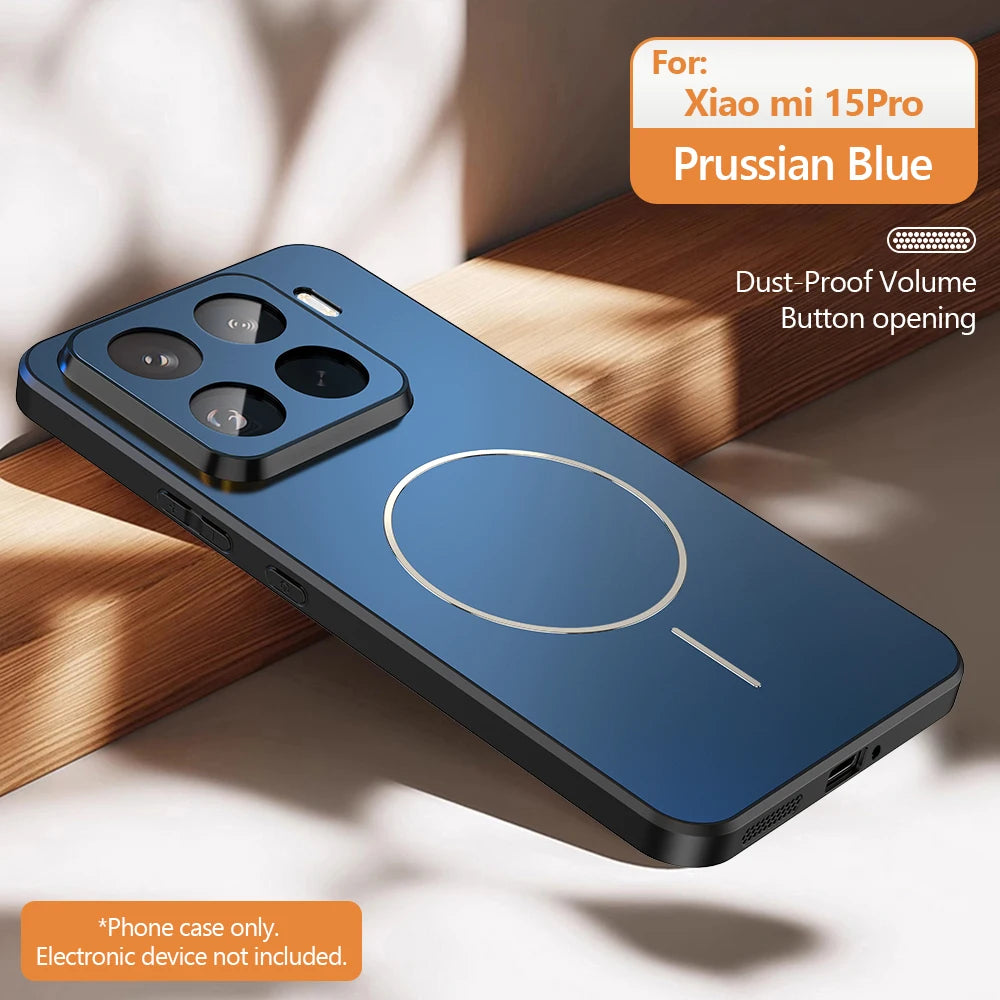 Luxury Matte For Magsafe Phone Case For Xiaomi 17 Pro Max 15 14 T POCO F7 Ultra Redmi K80 K70 K90 Pro Max Magnetic Charge Cover