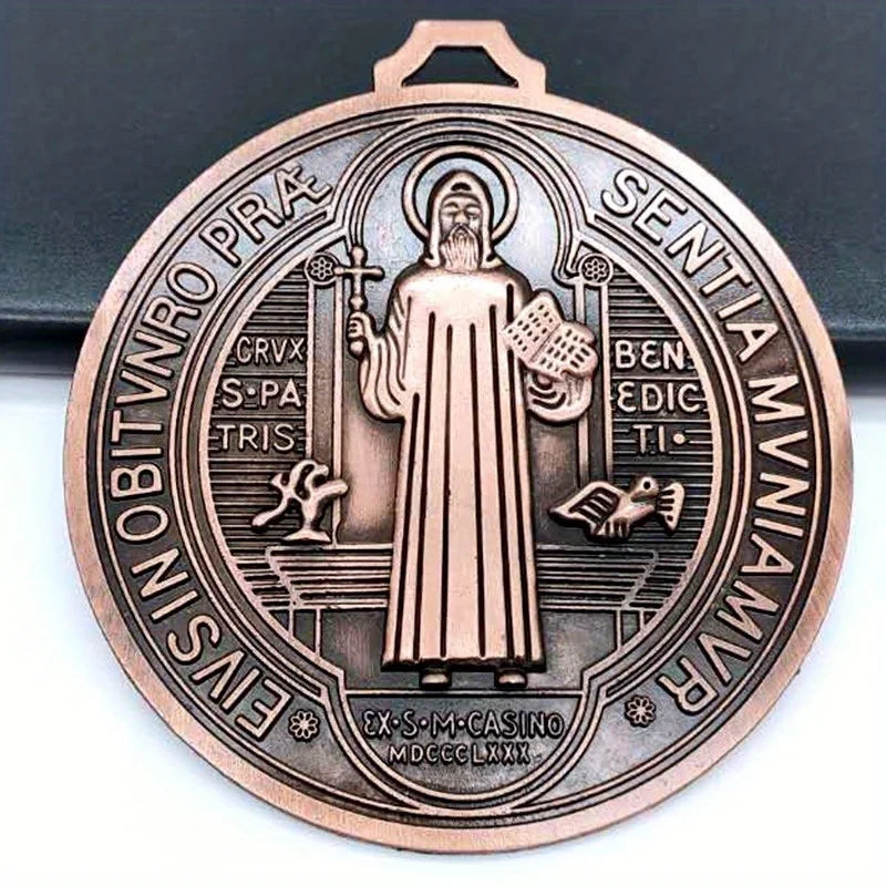 Catholic Christian Religious Home Car Vintage Colored Saint Benedict Cross Ornaments Pendants Jewelry Gift Wall Cross Decoration