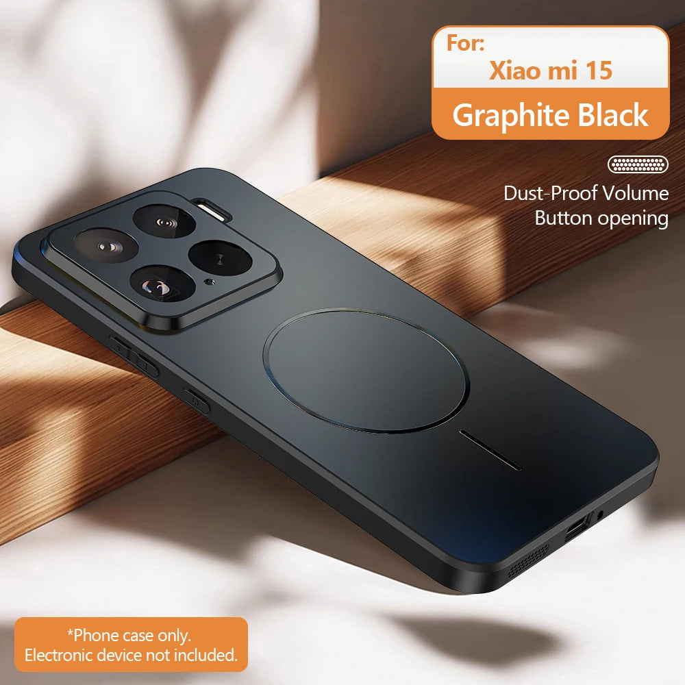 Luxury Matte For Magsafe Phone Case For Xiaomi 17 Pro Max 15 14 T POCO F7 Ultra Redmi K80 K70 K90 Pro Max Magnetic Charge Cover