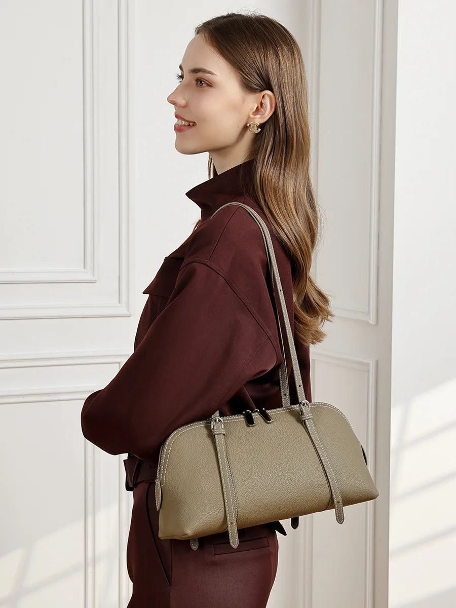 YANATARI Genuine Leather Bag Woman 2026 Luxury Bag Vintage Long Shoulder Bag Handbags Large Capacity Underarm Shopping Bag