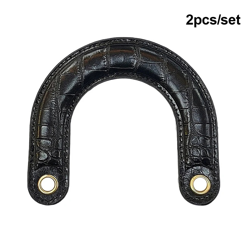 2pcs PU Leather Bag Handles Handmade Handbag Strap Purse Handles Short Bag Belt DIY Bag Replacement Accessories