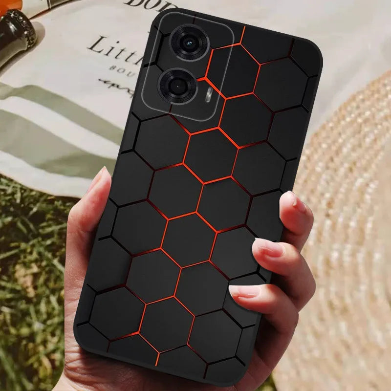 For Motorola Moto G24 Power Case Cool Painted Silicone TPU Soft Cover for Moto G24 G 24 Cases Black Protective Phone Shells