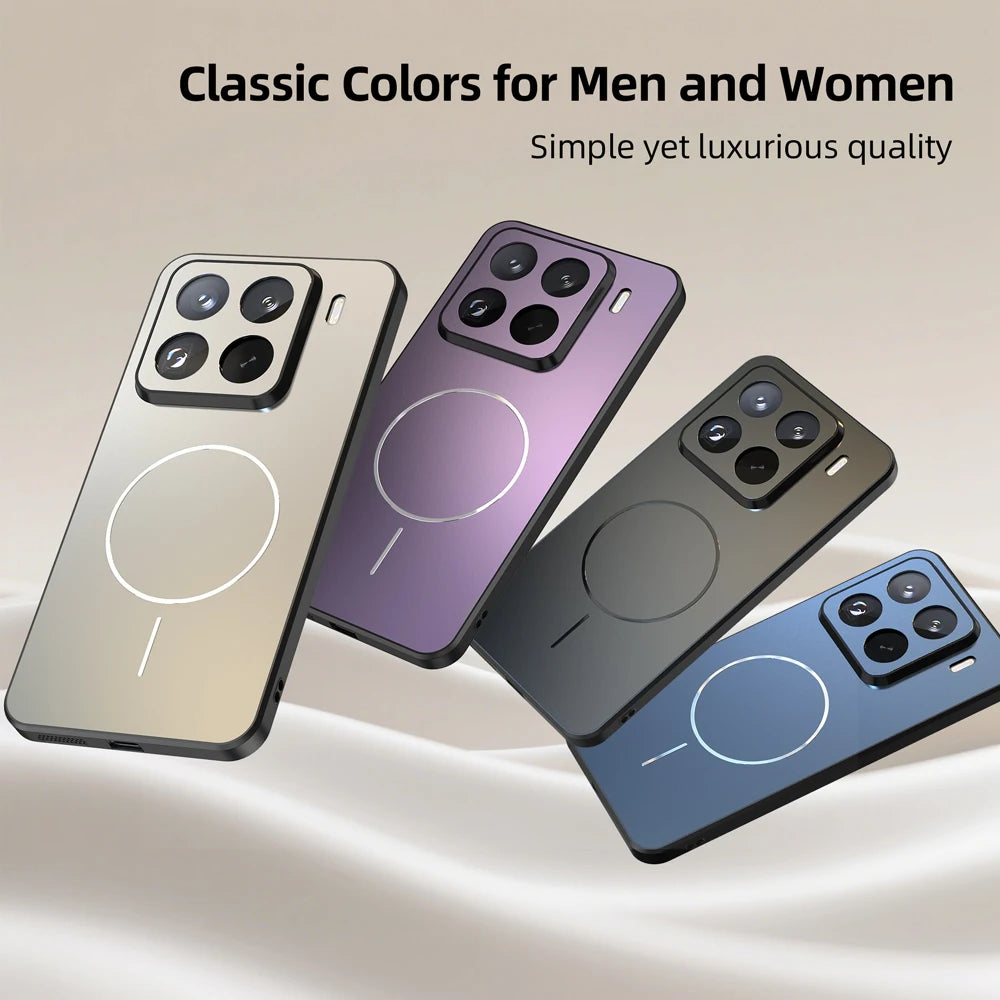 Luxury Matte For Magsafe Phone Case For Xiaomi 17 Pro Max 15 14 T POCO F7 Ultra Redmi K80 K70 K90 Pro Max Magnetic Charge Cover