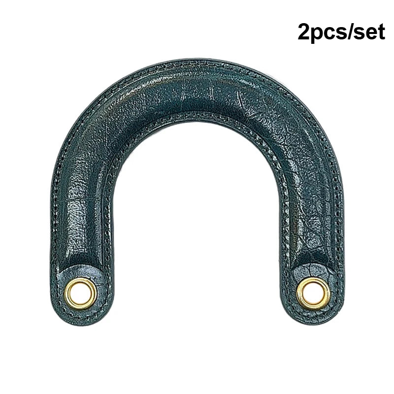 2pcs PU Leather Bag Handles Handmade Handbag Strap Purse Handles Short Bag Belt DIY Bag Replacement Accessories