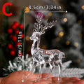 Plastic Crystal Deer Figurines Transparent Reindeer Desktop Ornament Christmas Decoration Desk Accessories Furniture for Display