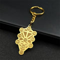 Kabbalah Sephirot Tree of Life Hebrew Key Chains for Women Men Cabala Stainless Steel Chain Bag Pendants Jewelry Gifts