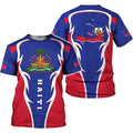 Haiti national emblem pattern 3D The flag of Haiti sport Quickdry Breatha menT-shirt Outdoor team training parent-childclothing