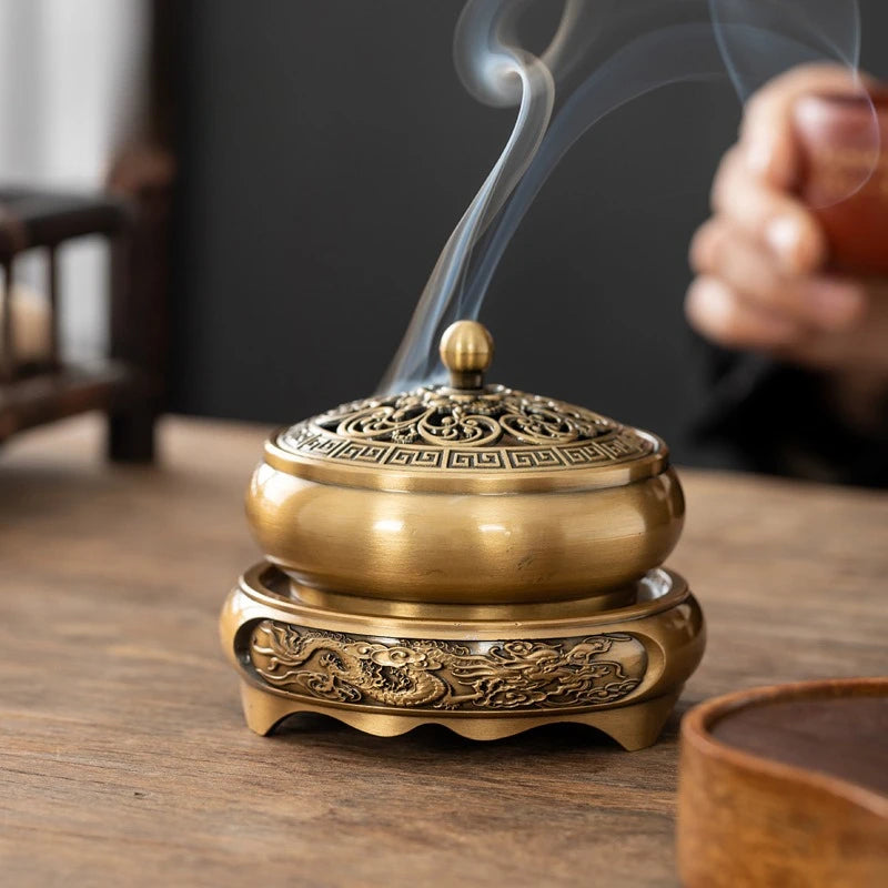 Retro Creative Aromatherapy Burner Three-Legged Small Incense Burner Base Home Decorative Indoor/tea Room/soothing Purifying