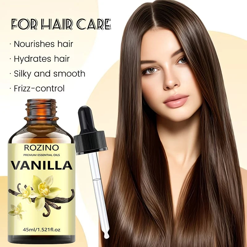 1Pcs/2Pcs/3Pcs of Vanilla Essential Oil, with Powerful Moisturizing Properties, Can Make Skin Smooth and Hair Soft, and Provide a Nourishing Effect, Suitable for Massage, Skin Care, Showering, Face, Body, Nails, Hair, and Eye