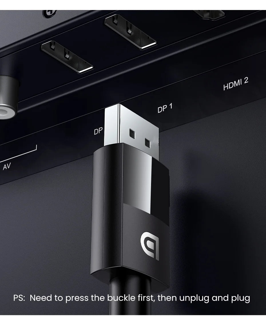 UGREEN DisplayPort Cable 8K DP 1.4 Adapter for TV Xiaomi 2K165Hz 32.4Gbps for PUBG Gaming Play for PC Computer Monitor Projector
