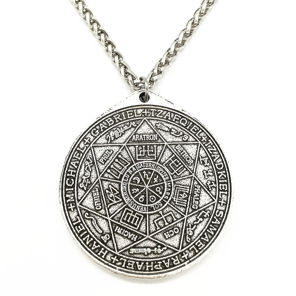 Seal Of Solomon Seven Archangel Saint Michael Sigil Pendant Necklace Men Kabbalah Amulet Talisman