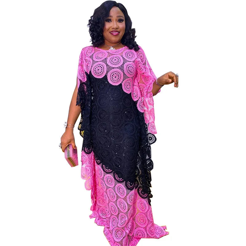 African Party Dresses for Women Elegant Lace Africa Clothing New Muslim Fashion Abayas Dashiki Robe Kaftan Long Maxi Dress 2023